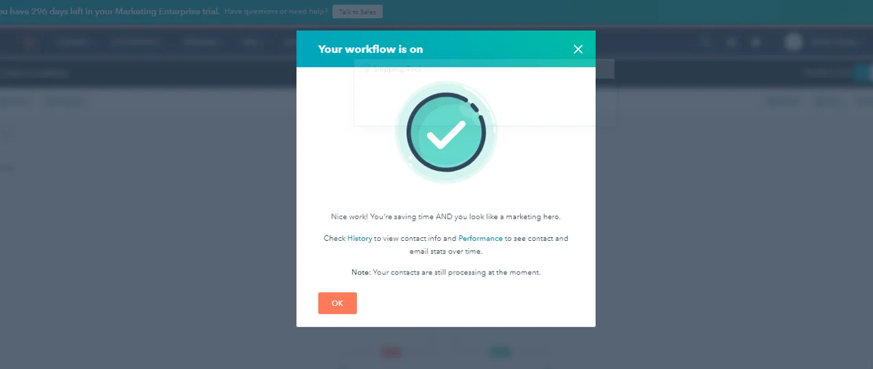 Here is the definitive Guide you need to get started with HubSpot CRM 37 hubspot-crm-turn-on-button