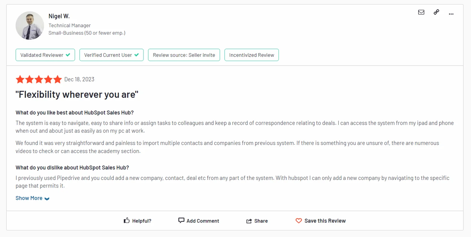 Here is the definitive Guide you need to get started with HubSpot CRM 45 hubspot-customer-review-1