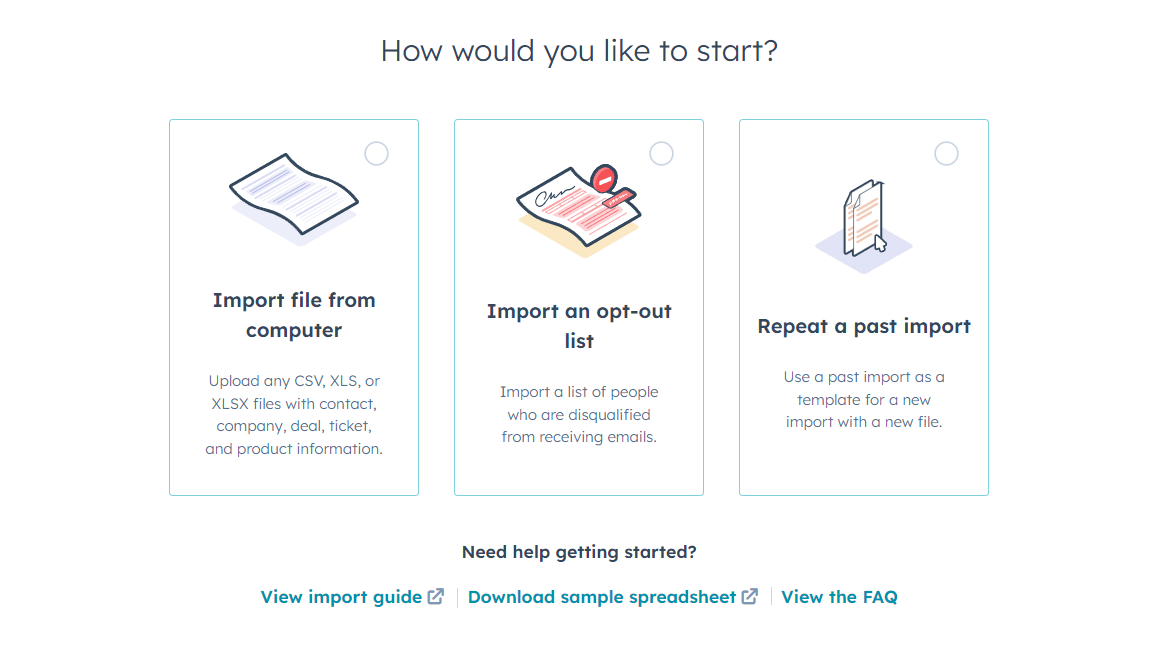 Here is the definitive Guide you need to get started with HubSpot CRM 8 import-contacts