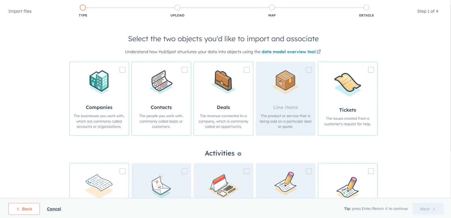 Here is the definitive Guide you need to get started with HubSpot CRM 10 select-the-objects-to-import