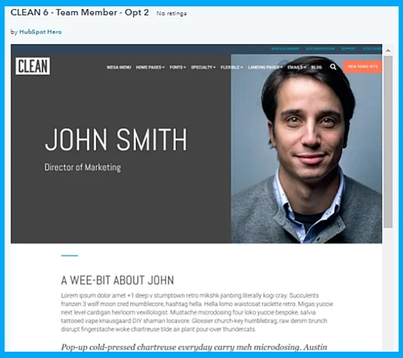 List of best handpicked HubSpot Templates from Marketplace 4 clean6-template