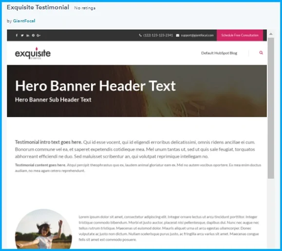 List of best handpicked HubSpot Templates from Marketplace 8 exquisite-template