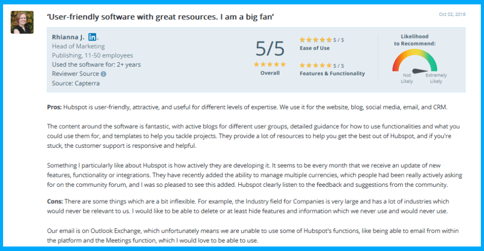 Why switch to HubSpot? Have a Look at these in-depth HubSpot Reviews 7 hubspot-customer-support-reviews-5-capterra