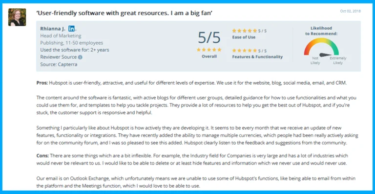 Why switch to HubSpot? Have a Look at these in-depth HubSpot Reviews 8 hubspot-customer-support-reviews-6-glassdoor