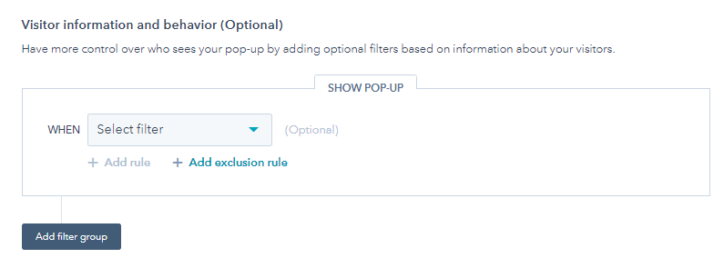 Guide to effectively use HubSpot Pop-up Forms for better Conversion 23 hubspot-pop-up-forms-add-filter-button