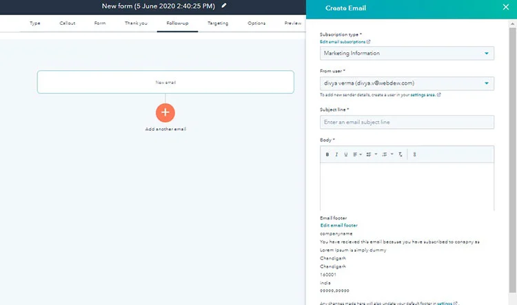 Guide to effectively use HubSpot Pop-up Forms for better Conversion 21 hubspot-pop-up-forms-edit-email2