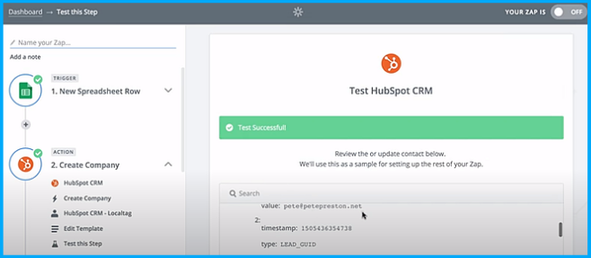 A Step-by-Step Guide to Google Forms HubSpot Integration 5 test-your-created-zap
