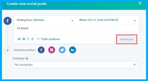 HubSpot Product Updates August 2020 3 preview-social-media-posts