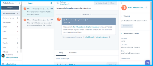 HubSpot Product Updates September 2020 15 ticket-sidebar-in-inbox