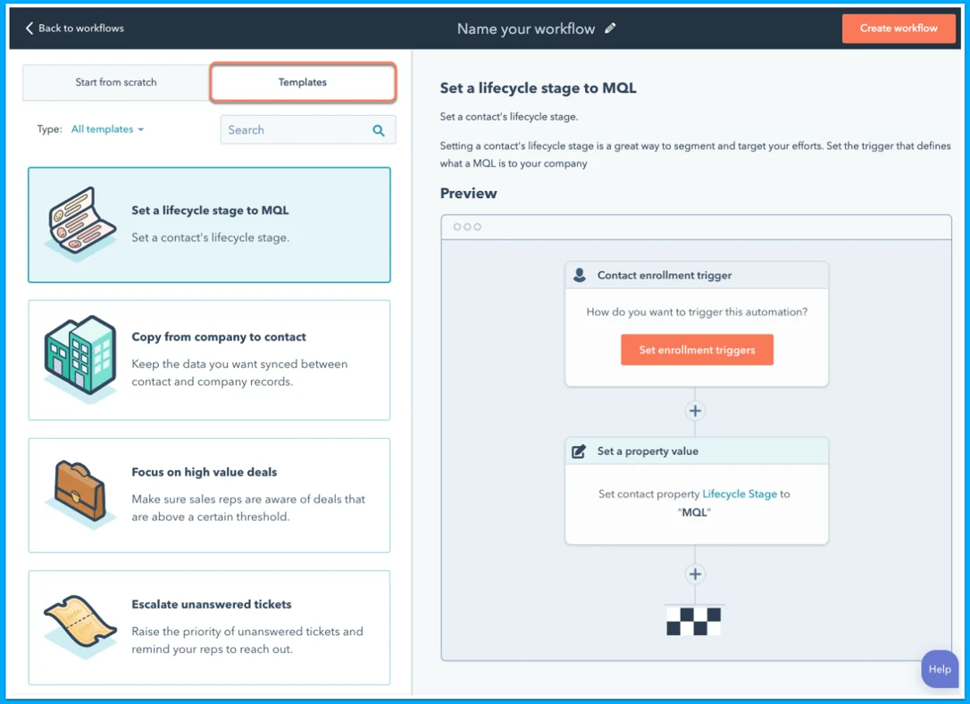 All you need to know about HubSpot Workflow Automation 2 select-templates-hubspot-workflow-automation
