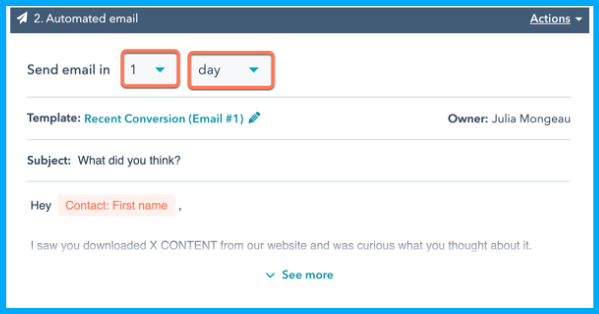 How to create and edit HubSpot Sequences: An easy Guide 2 automated-email-hubspot-sequences