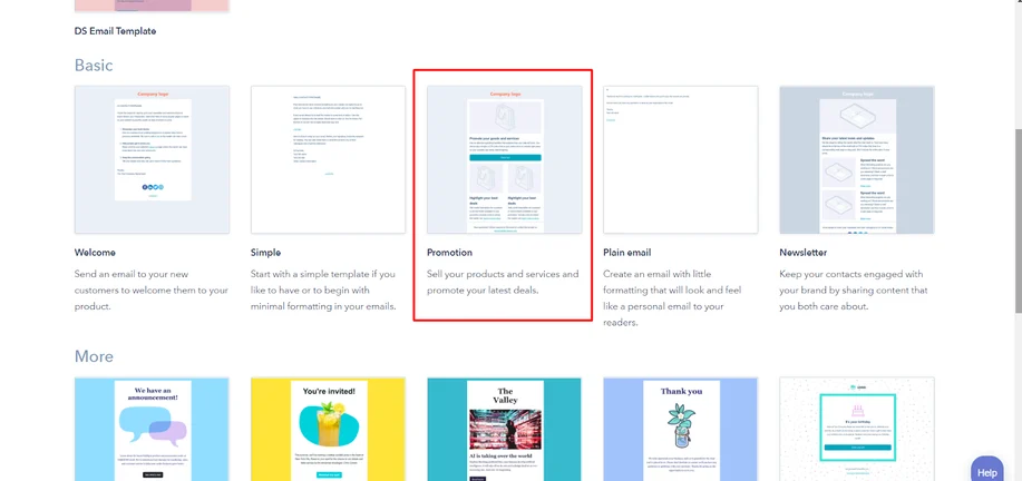 select-promotion-template