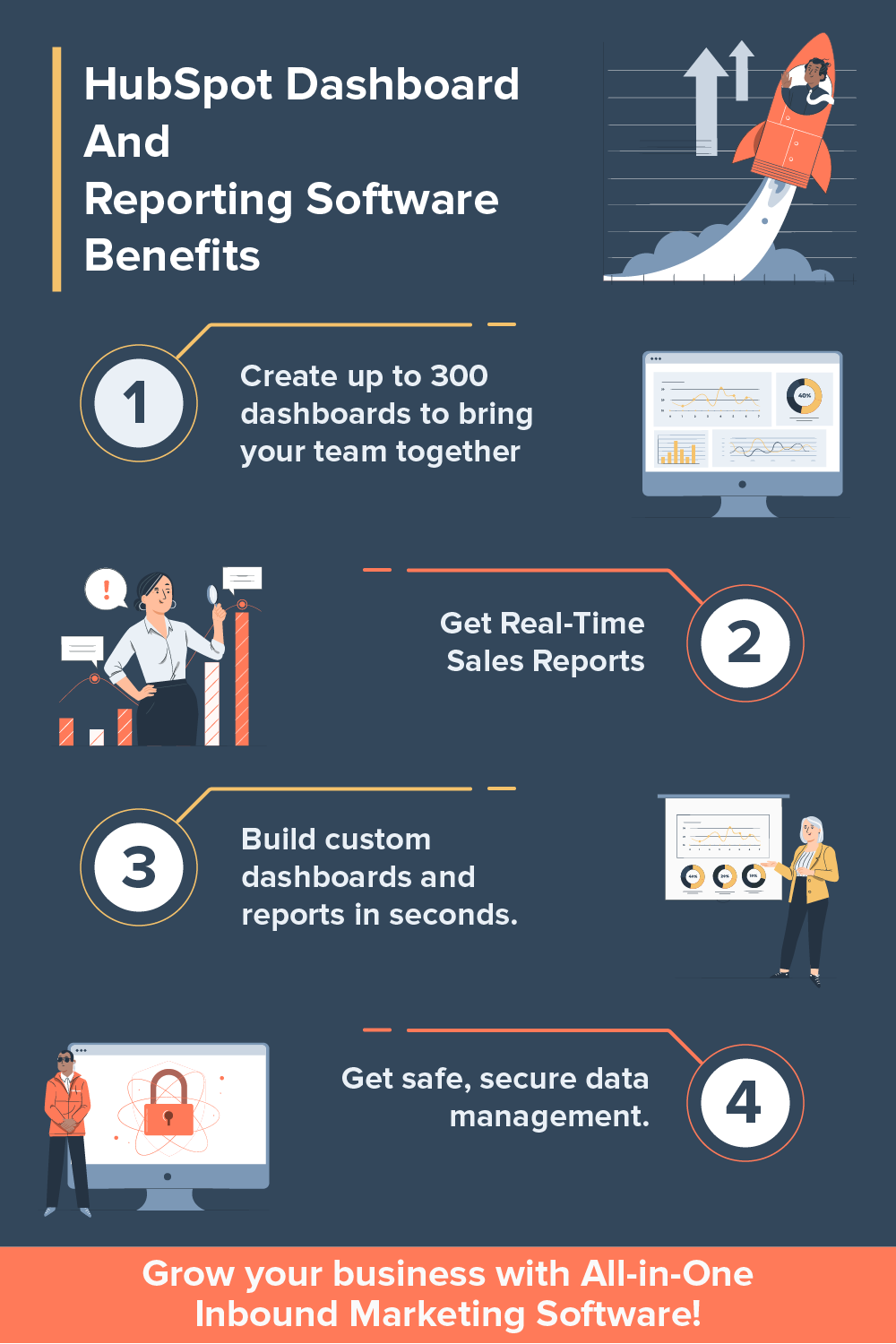 How to manage Data Reporting with HubSpot Reports and Dashboards tool? 1 hubspot-dashboard-&-reporting-software-benefits