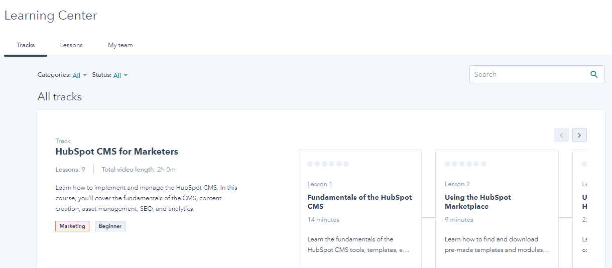 HubSpot-learning-center