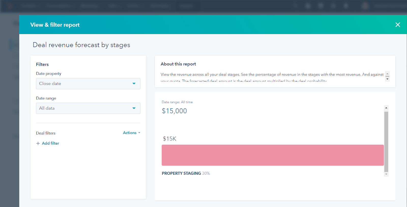 HubSpot for Real Estate: Unlocking the Potential of your Business 36 Report-on-revenue-across-all-deal-stages