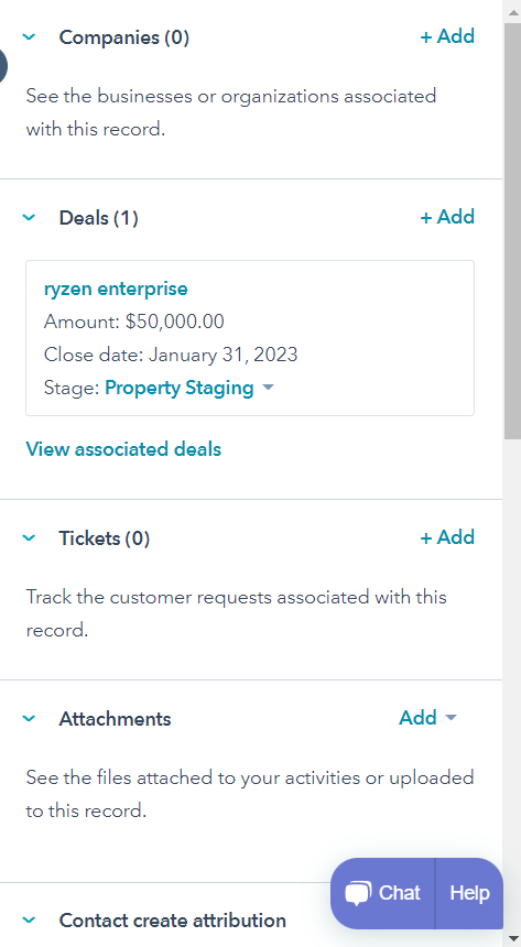 HubSpot for Real Estate: Unlocking the Potential of your Business 13 Right-sidebar-of-contact-records