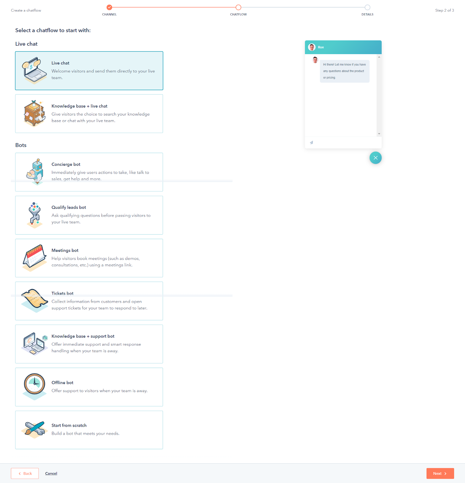 HubSpot for Real Estate: Unlocking the Potential of your Business 46 chatflow-options