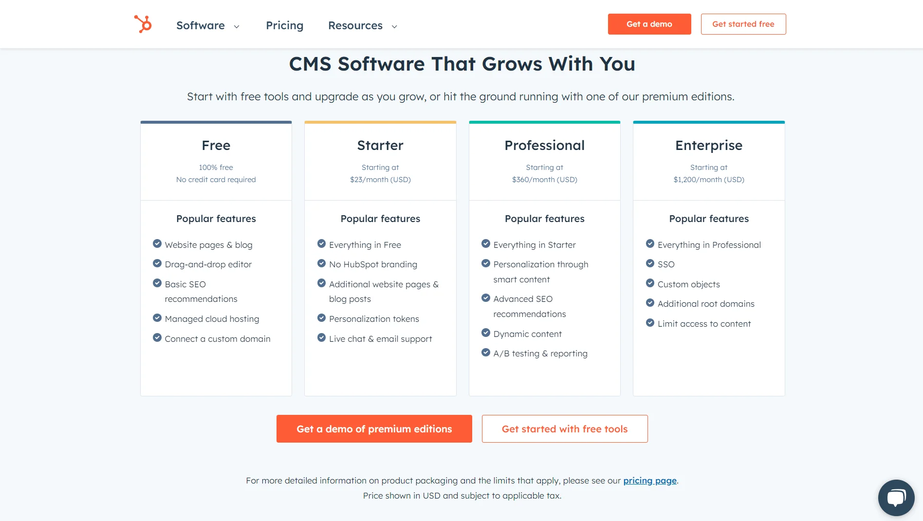 HubSpot Free vs Paid: Find the right Package for your Business 8 hubspot-cms-hub-subscription