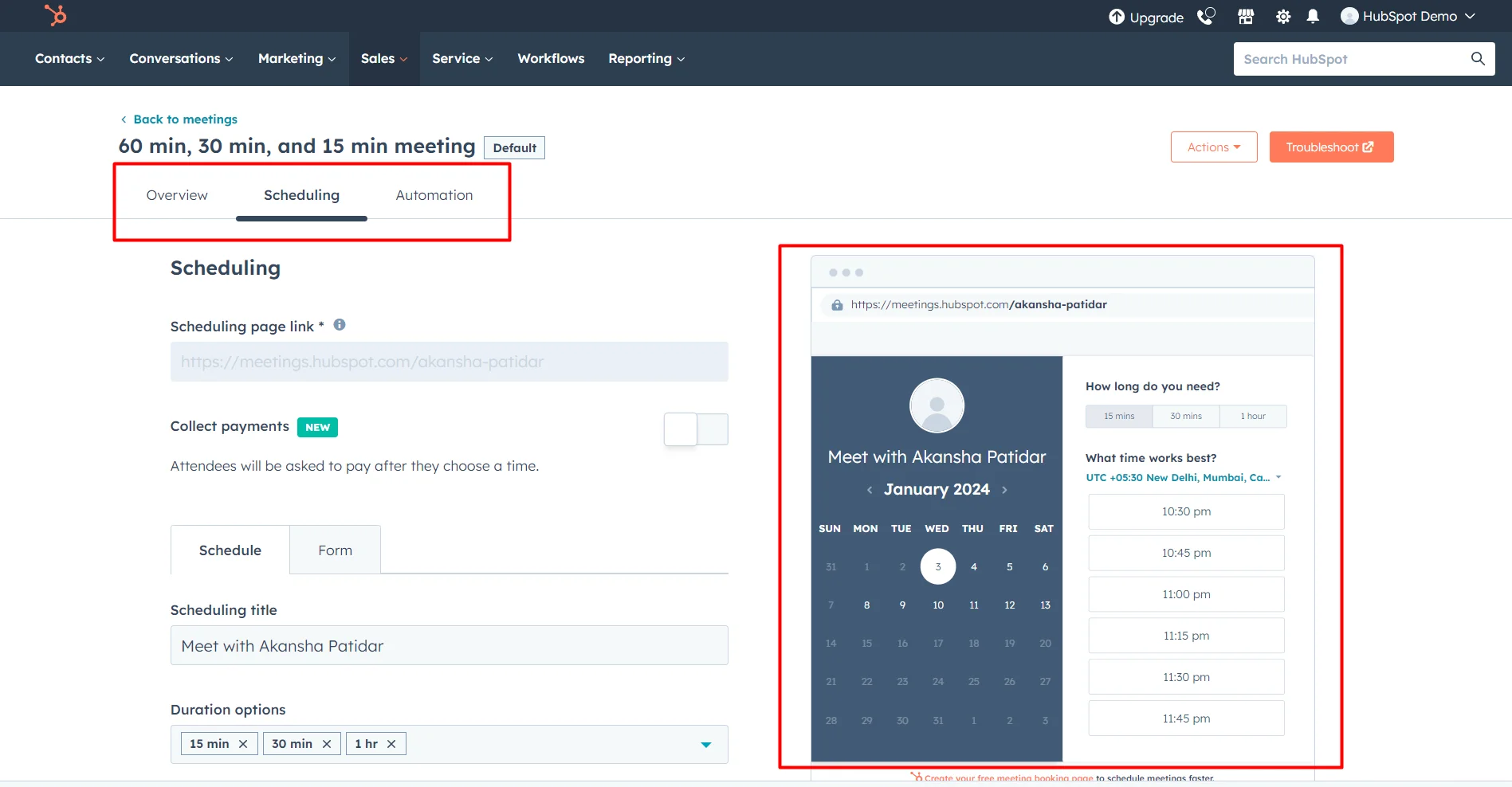 HubSpot Free vs Paid: Find the right Package for your Business 4 hubspot-meeting-scheduler