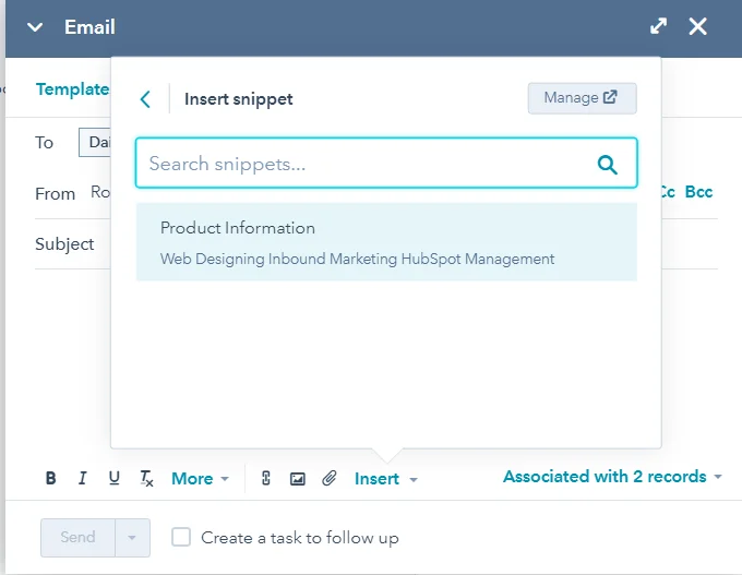 inserting-hubspot-snippet-into-email