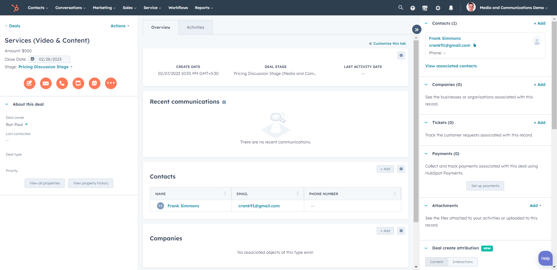 HubSpot for Media and Communication: The Ultimate Guide to Success 14 Deal Dashboard-HubSpot-for-media