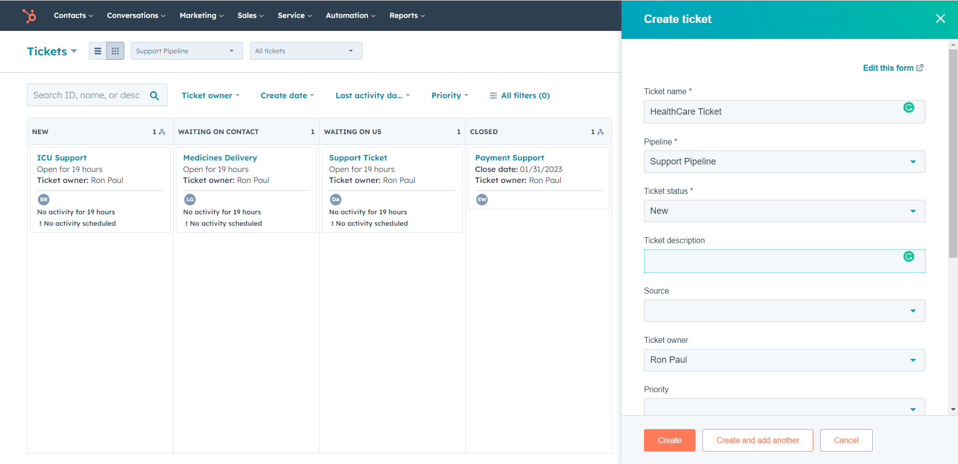 HubSpot for Healthcare: Improve your Customer Service and Support 1 Support-Ticket-and-Dashboard-hubspot-for-healthcare