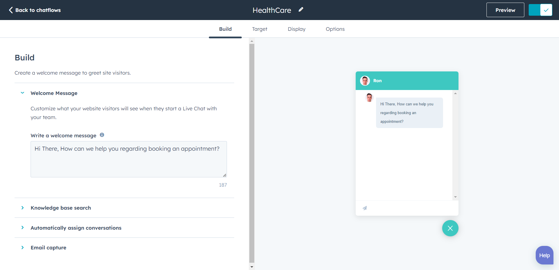 HubSpot for Healthcare: Improve your Customer Service and Support 17 creating live chat