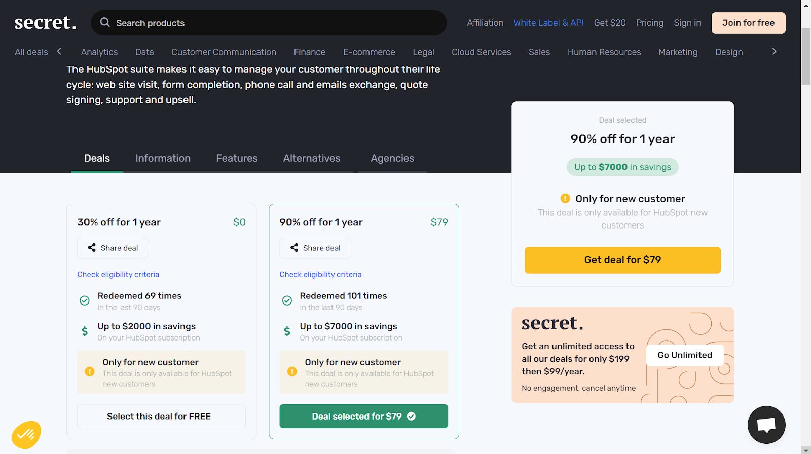 HubSpot Discount Codes: The smart Marketer's Guide to saving Money 2 failory-deals-90%-off-on-hubspot