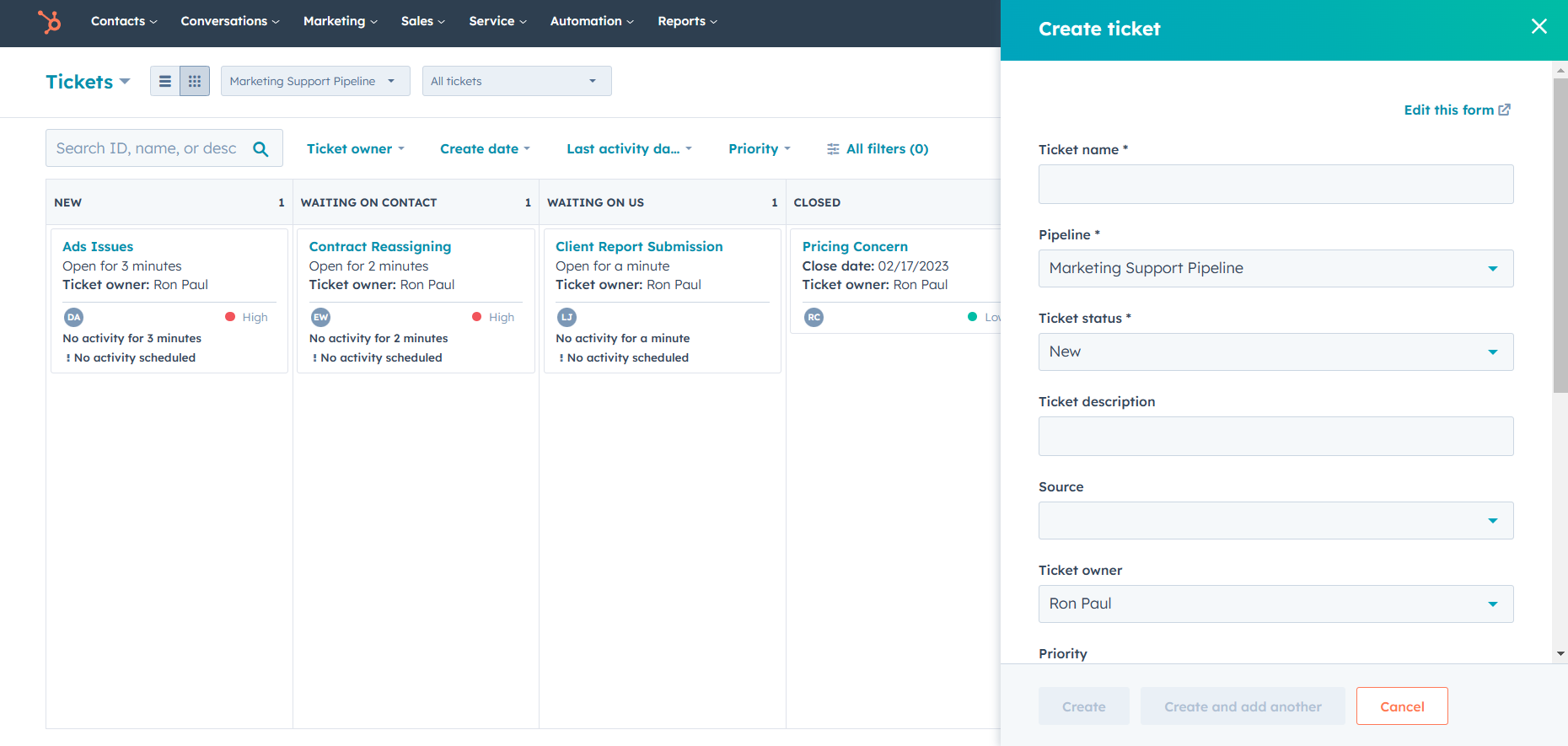 HubSpot for Marketing and Advertising: The leading Solution for Growth 28 Create-Ticket-HubSpot-hubspot-for-marketing