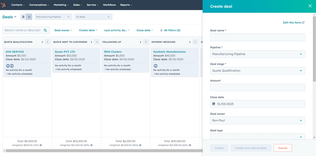 HubSpot for Manufacturing: The Ultimate Solution for your Business 1 Deals-Feature-HubSpot