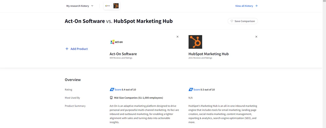 HubSpot vs Act-On: The Battle of Leading Marketing Automation Giants 13 HubSpot-Act-On-Trustradius