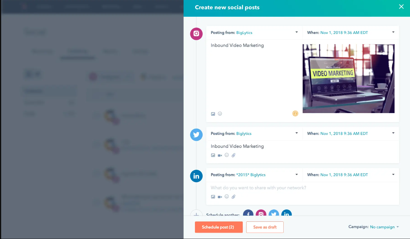 HubSpot vs Hootsuite: The Battle of the leading Social Media Titans 9 HubSpot-Scheduling-Posts