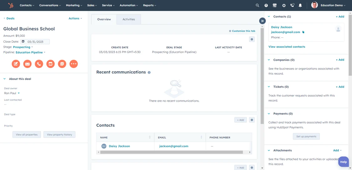 hubspot-for-education-Deal-Overview