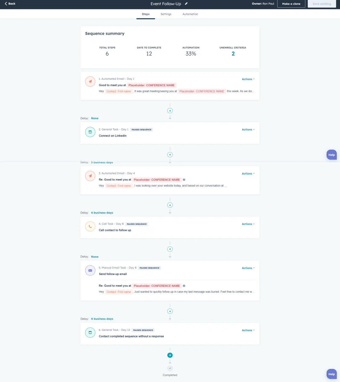 hubspot-for-education-Sequence-Tool