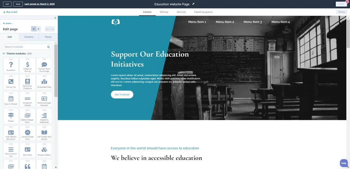 hubspot-for-education-Website-Builder