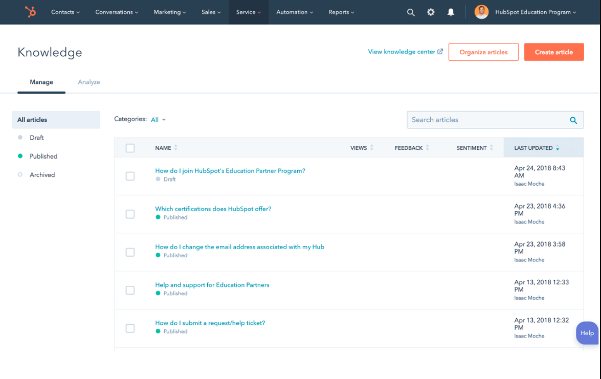 HubSpot vs Zendesk: Manage Customer Relationships with the best Tool 9 Knowledge-Base-Feature-HubSpot