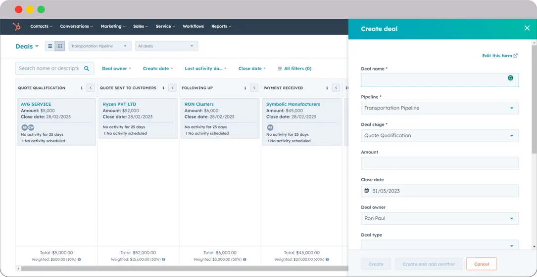 HubSpot for Automotive and Transport: How to boost your Sales and ROI? 13 HubSpot-for-automotive-and-transport-deal-creation