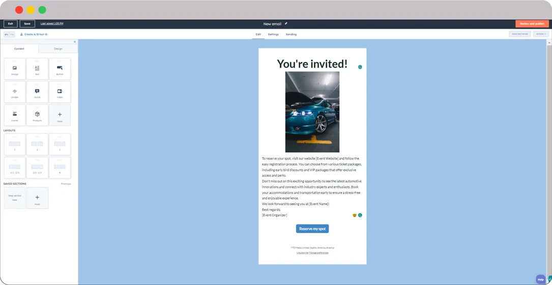 HubSpot for Automotive and Transport: How to boost your Sales and ROI? 9 HubSpot-for-automotive-and-transport-email-builder