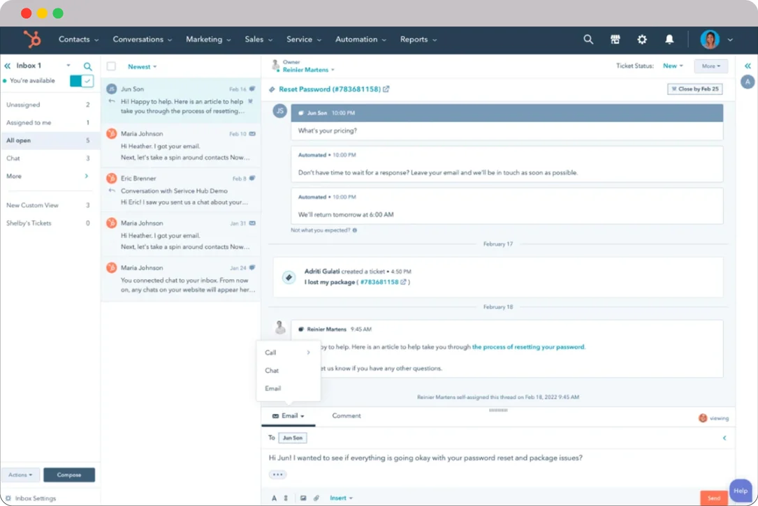HubSpot for Automotive and Transport: How to boost your Sales and ROI? 19 HubSpot-for-automotive-and-transport-shared-inbox