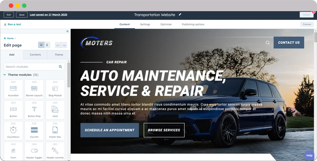 HubSpot for Automotive and Transport: How to boost your Sales and ROI? 6 HubSpot-for-automotive-and-transport-website-builder