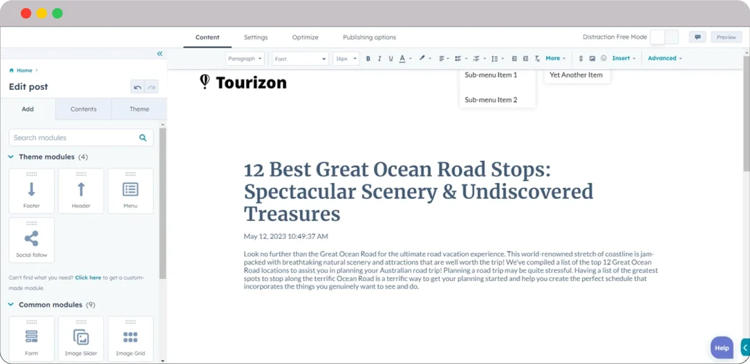 HubSpot for Travel Agencies: Driving Results and Business Growth 7 HubSpot-For-Agencies-Travel-Blog-Builder
