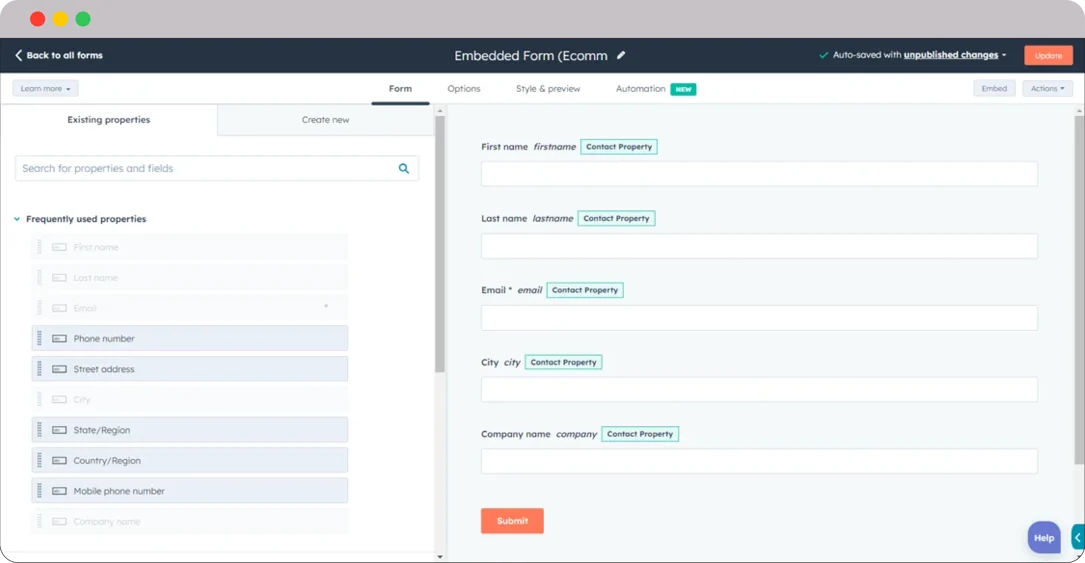 HubSpot-for-ecommere-form-builder