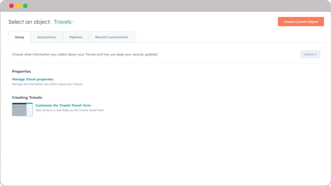 HubSpot for Travel Agencies: Driving Results and Business Growth 23 Travelling-Custom-Objects