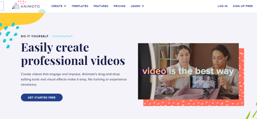 Animoto video editing website