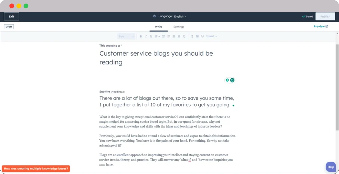 Unlocking the Power of HubSpot for Customer Service Excellence 2 Consumer-Services-Knowledge-Base-Tool