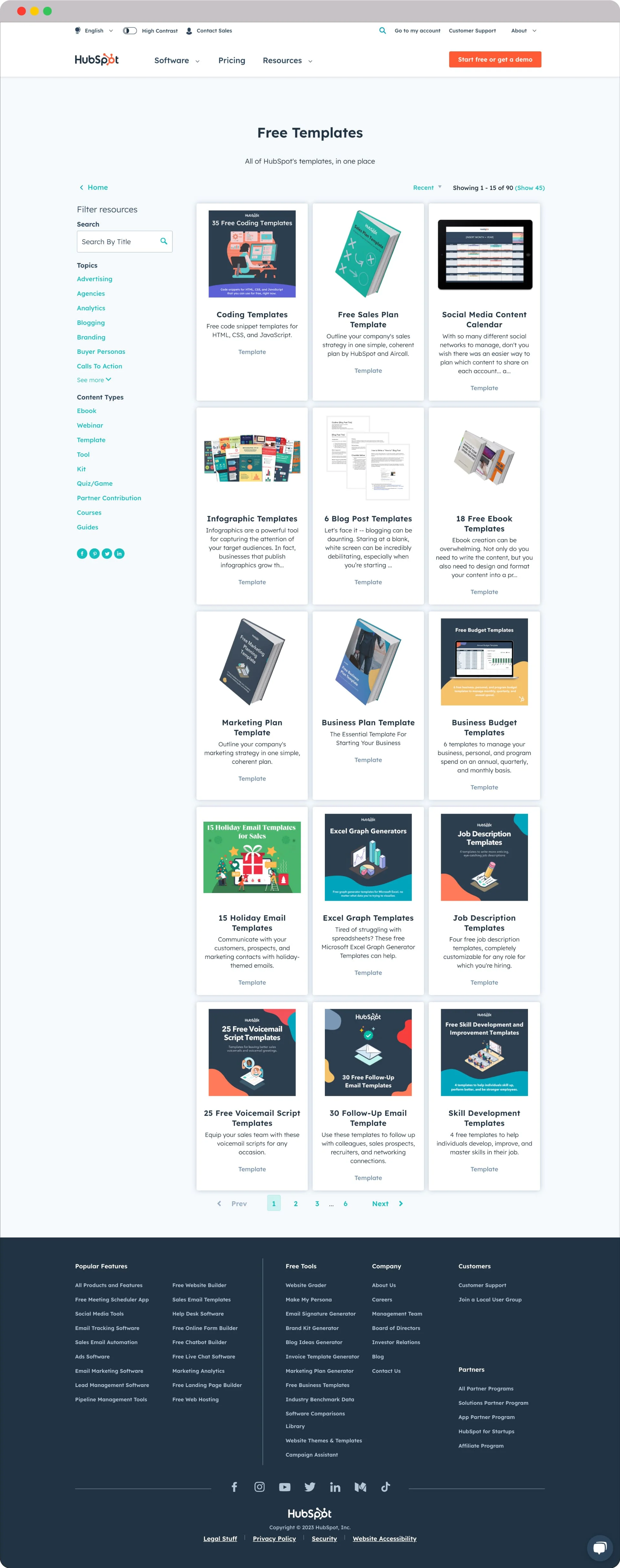 Hubspot resource page example