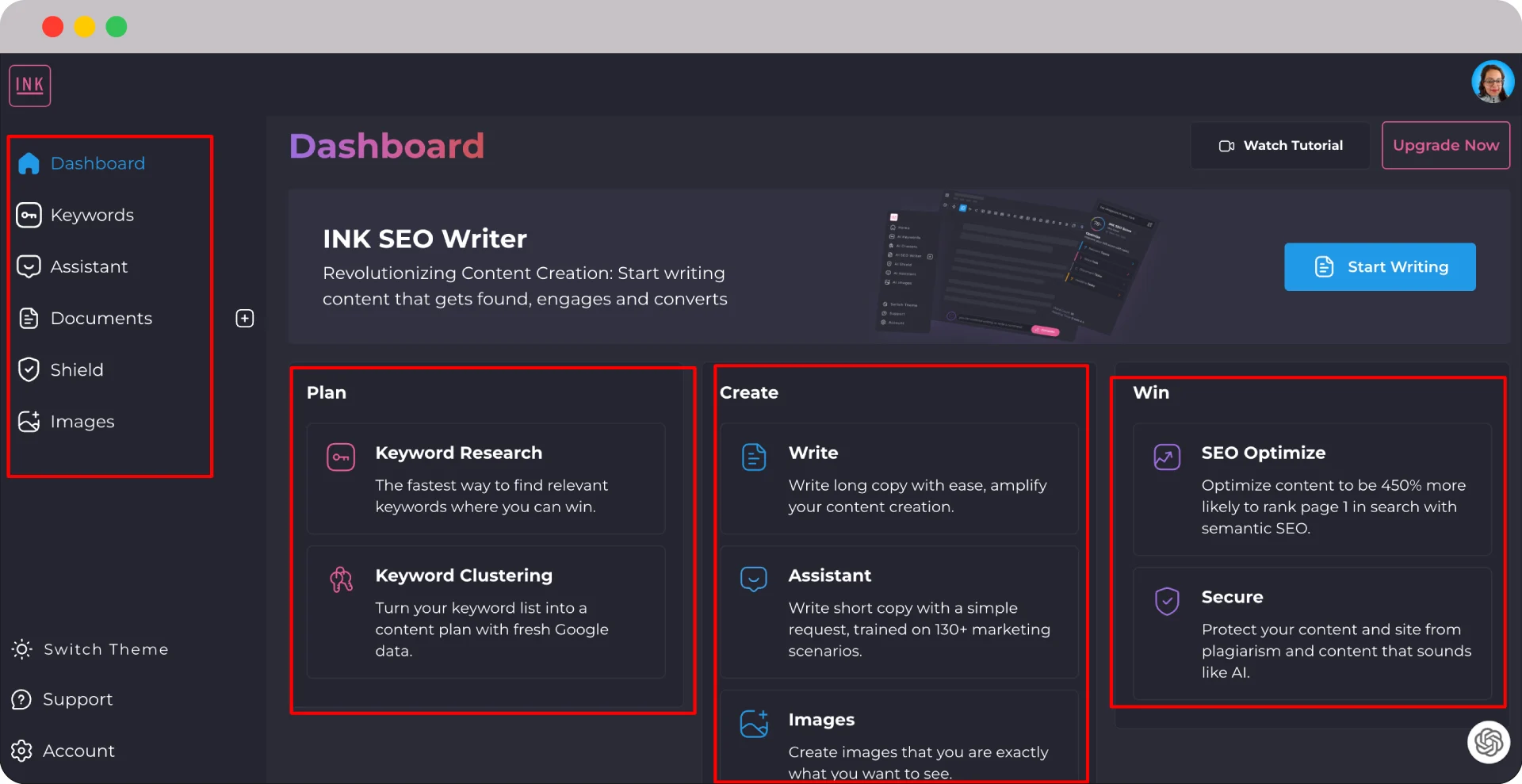 From ideas to text: 14 best AI Content Writing Tools at your service 5 Ink dashboard