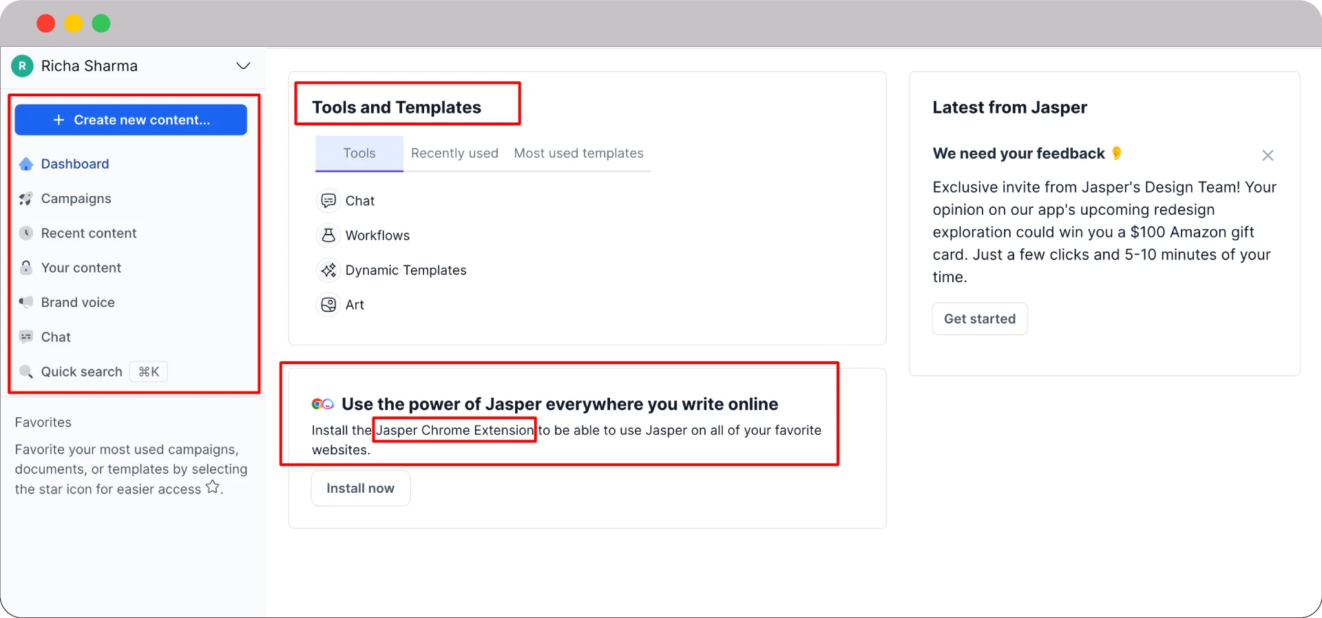 From ideas to text: 14 best AI Content Writing Tools at your service 20 Jasper dashboard