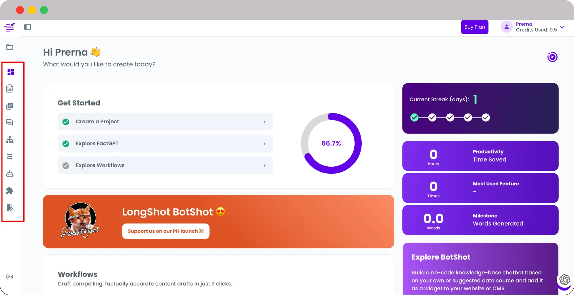 From ideas to text: 14 best AI Content Writing Tools at your service 27 Longshot dashboard