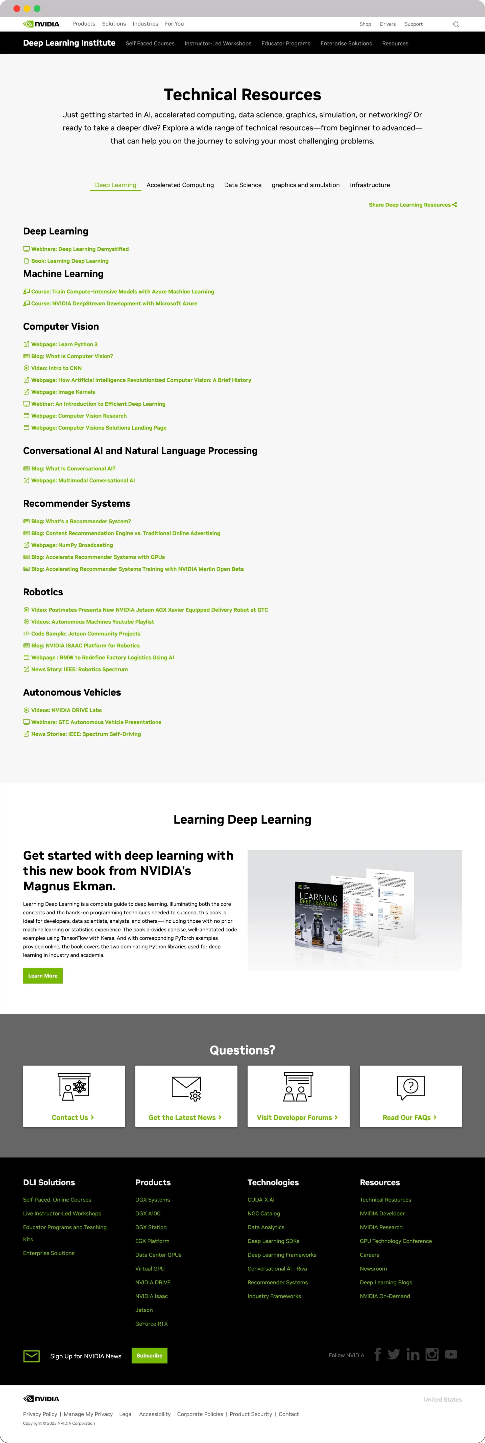 Nvidia resource page